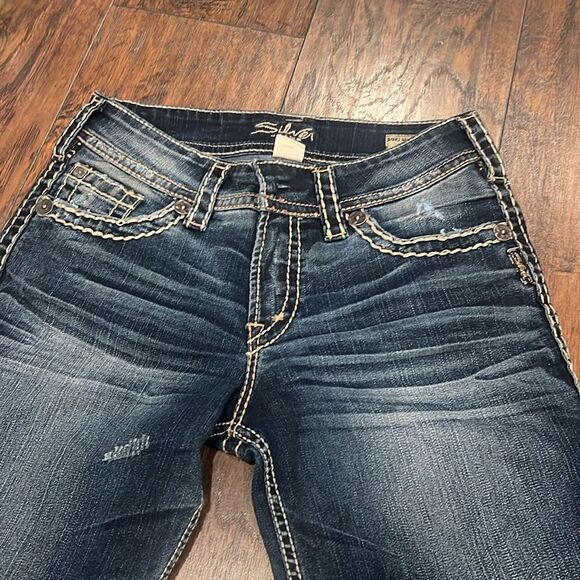 Silver jeans Suki Surplus bootcut jeans size 28/32 chunky  stitch in EUC - Picture 4 of 14